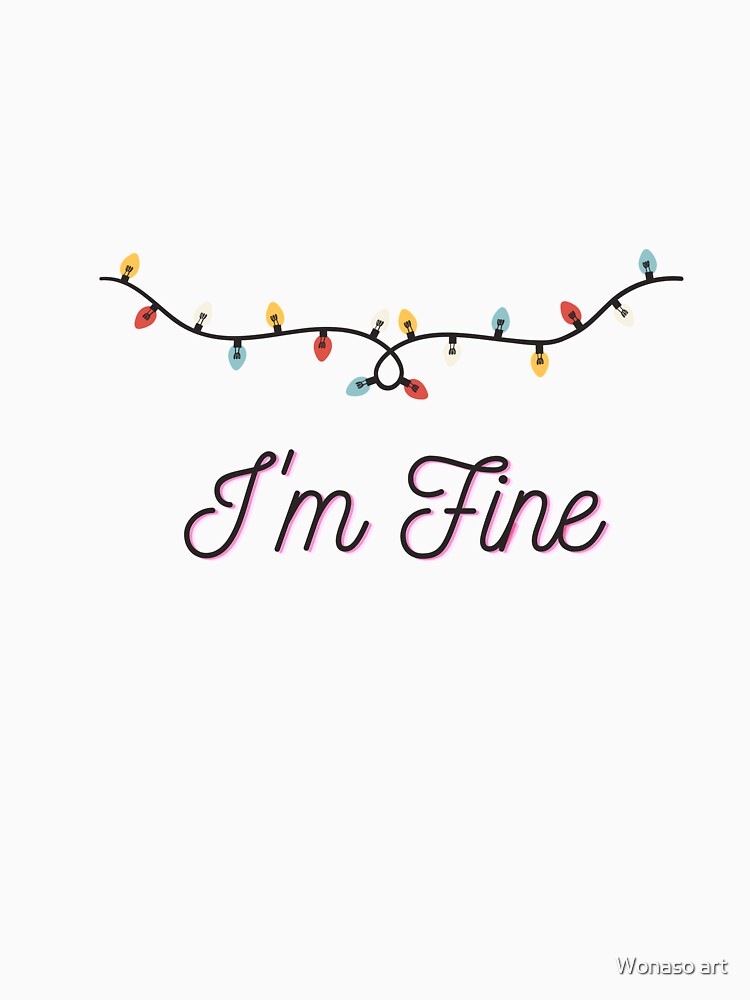 I'm Fine Xmas Lights Shirt | Christmas Lights Shirt, Merry Christmas Lights Shirt, Christmas Gift, Christmas Gift Shirt, Cute Holiday Shirt by Wonaso art