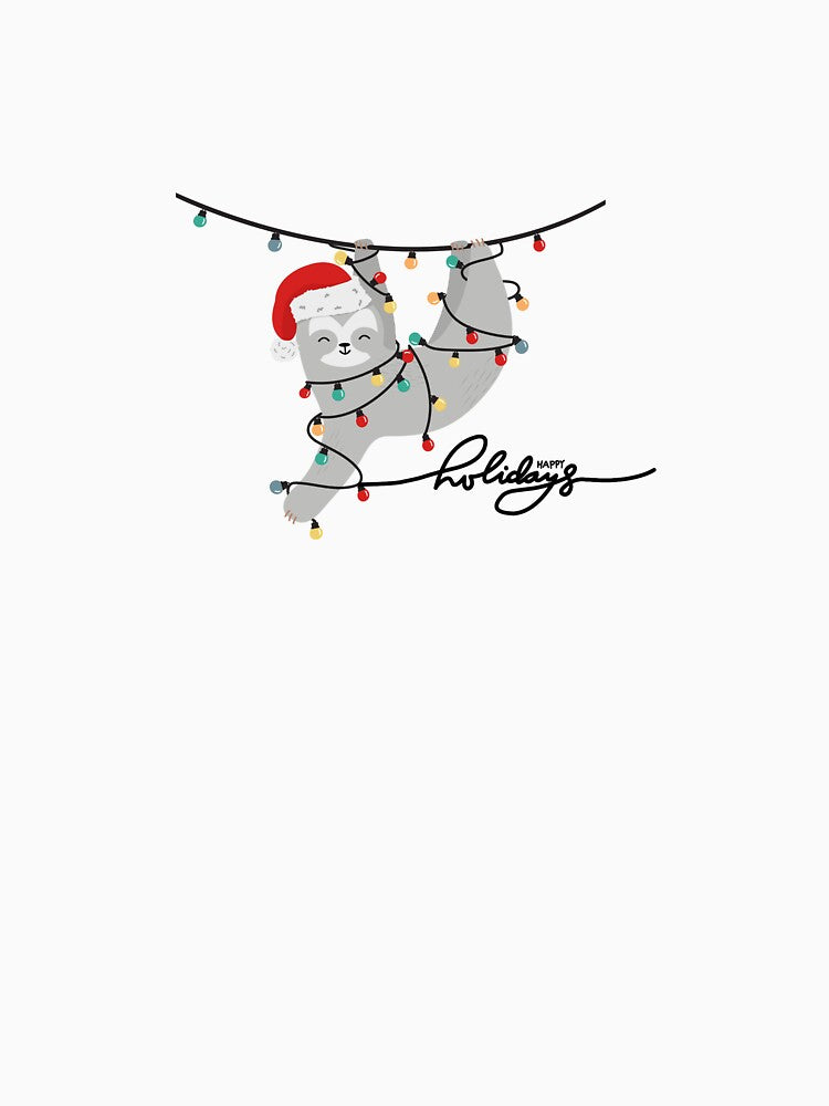 Cute Christmas Sloth Happy Holidays by Cauteteesnyc