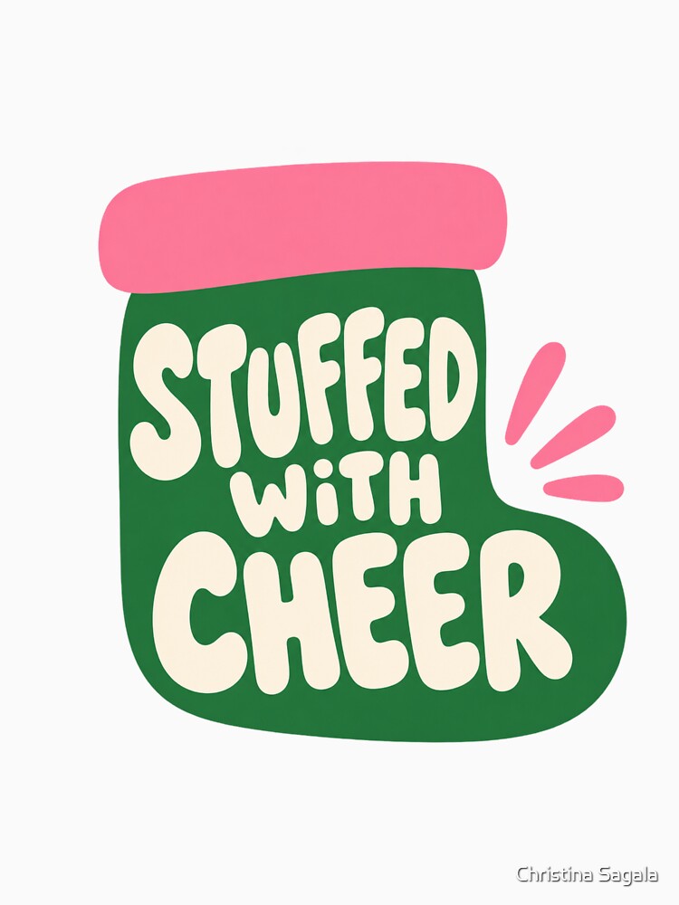 Stuffed With Cheer Retro Christmas Stocking by Christina Sagala