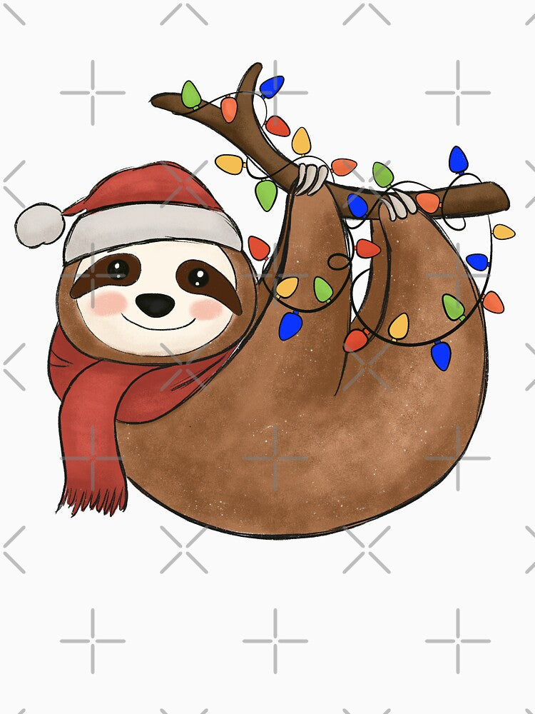 Funny Sloth Christmas Light Rainbow Sloths Cute Gift by KevinOndricka