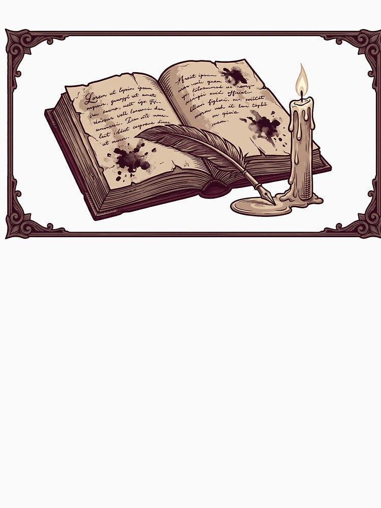 Dark Academia Candle and Book Vintage Illustration by urchoice002