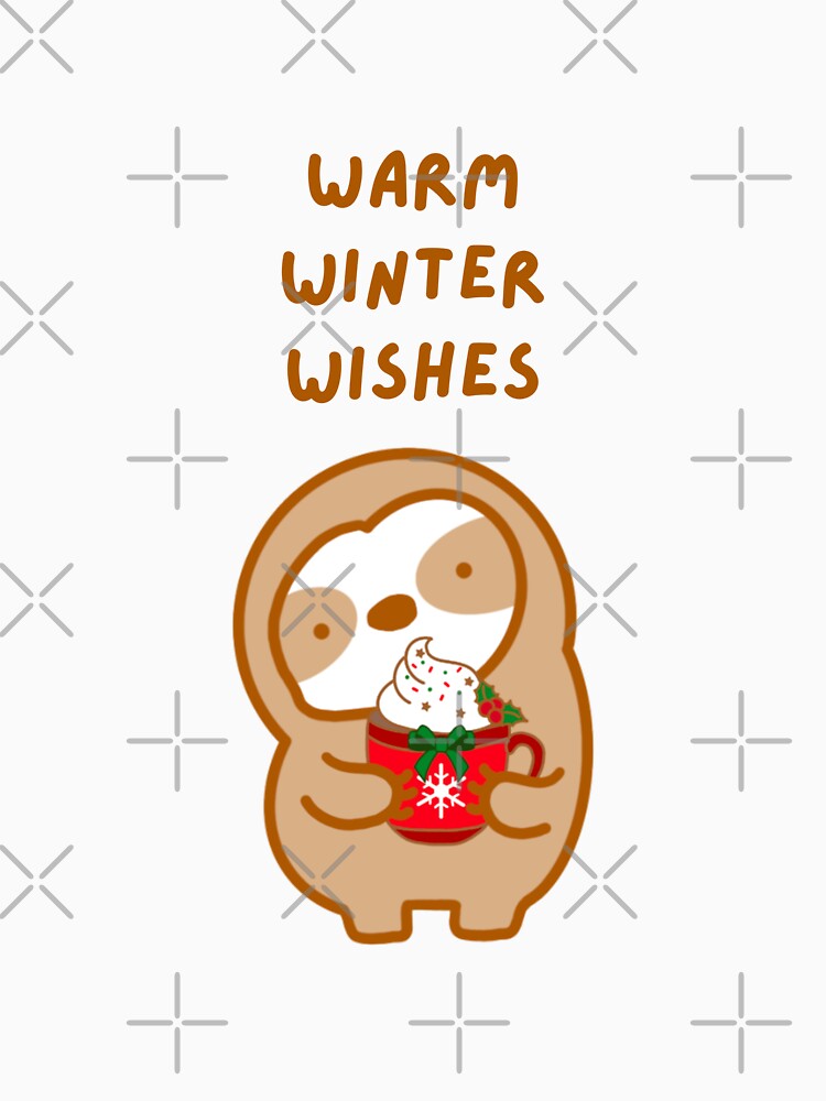Warm Winter Wishes Hot Cocoa Sloth by theslothinme