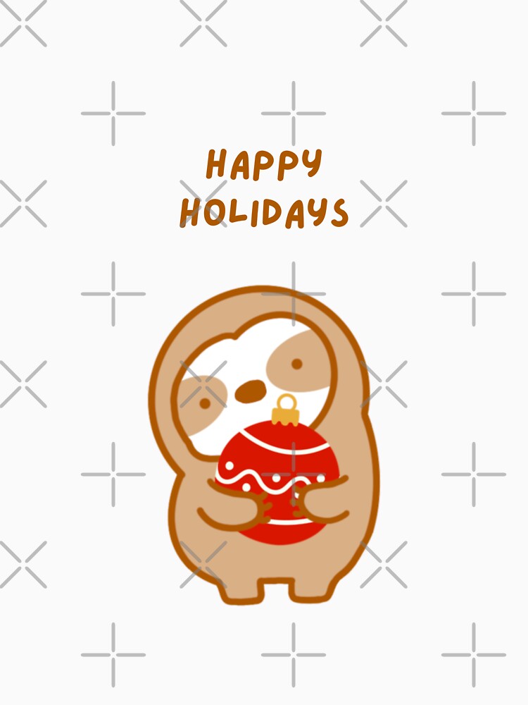 Happy Holidays Christmas Ornament Sloth by theslothinme