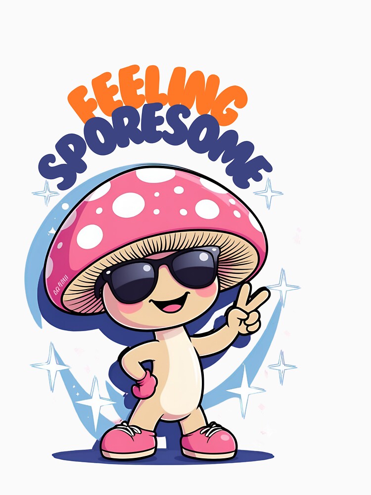 Feeling Sporesome – Cool Mushroom Sticker in Kawaii Style by modishwelt