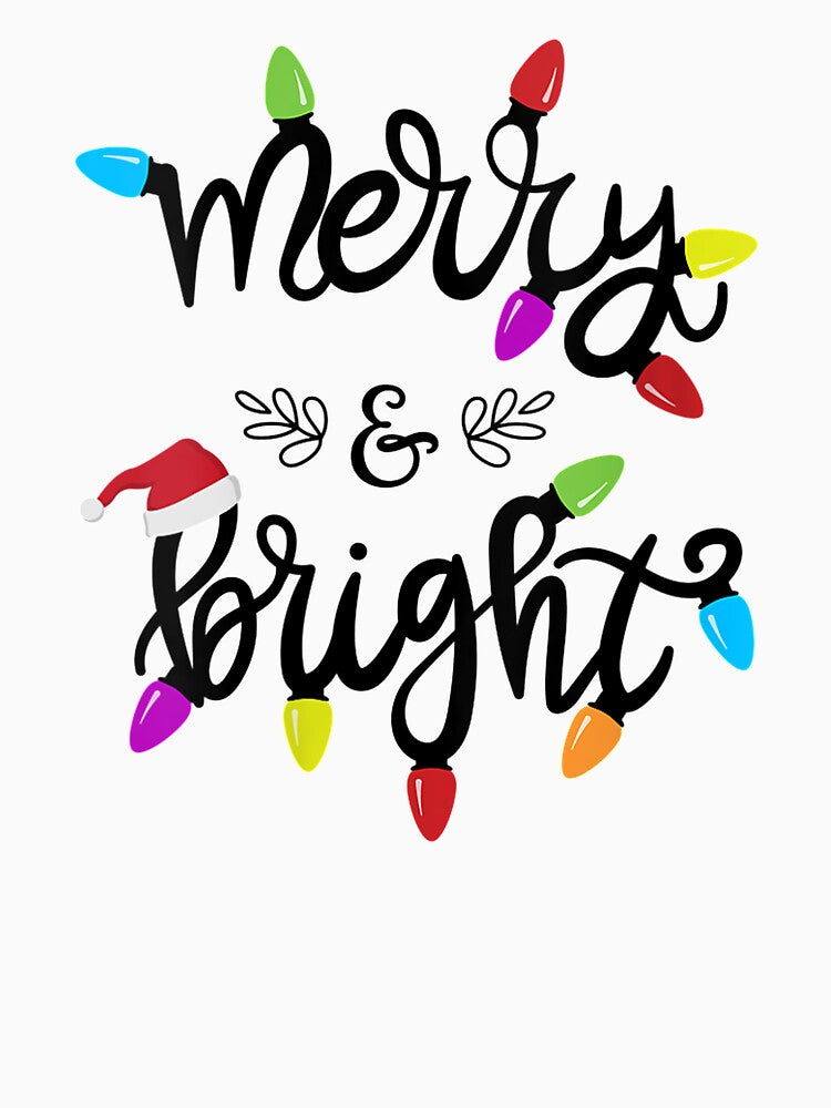 Womens Funny Merry and Bright Christmas Lights by BeatyDoll