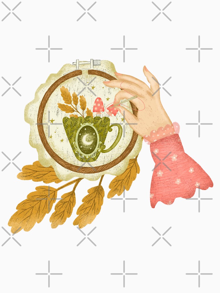 Woman hand sewing embroidery by pinkyfish1010