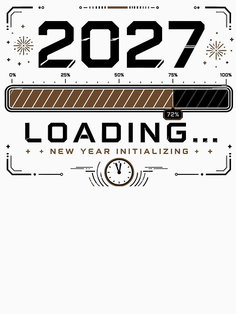 2027 Loading New Year Initializing Vector T-Shirt Design - Futuristic Gamer New Year Graphic by Rabu10