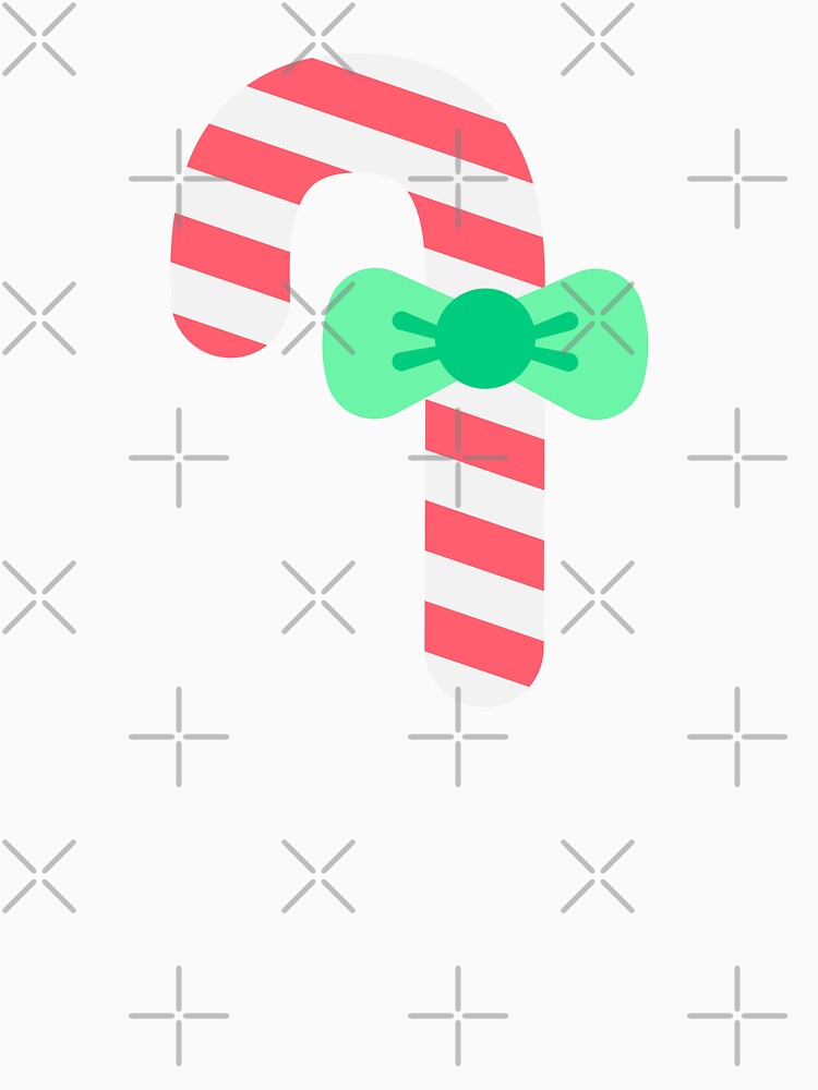Cute Sweet Christmas red candy cane with green bow ribbon by nuchz