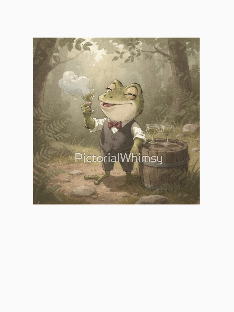 Frog Sommelier Sniffing a Cup of Pondwater by PictorialWhimsy
