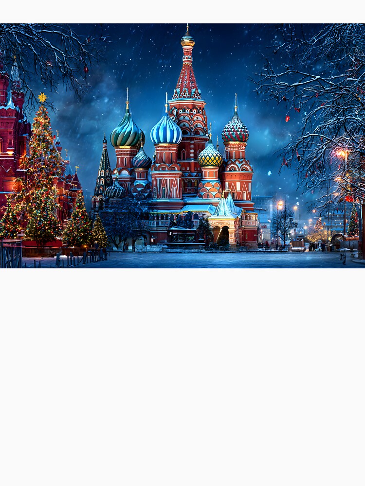 Stunning Winter Scene at St. Basil's Cathedral by Artessie