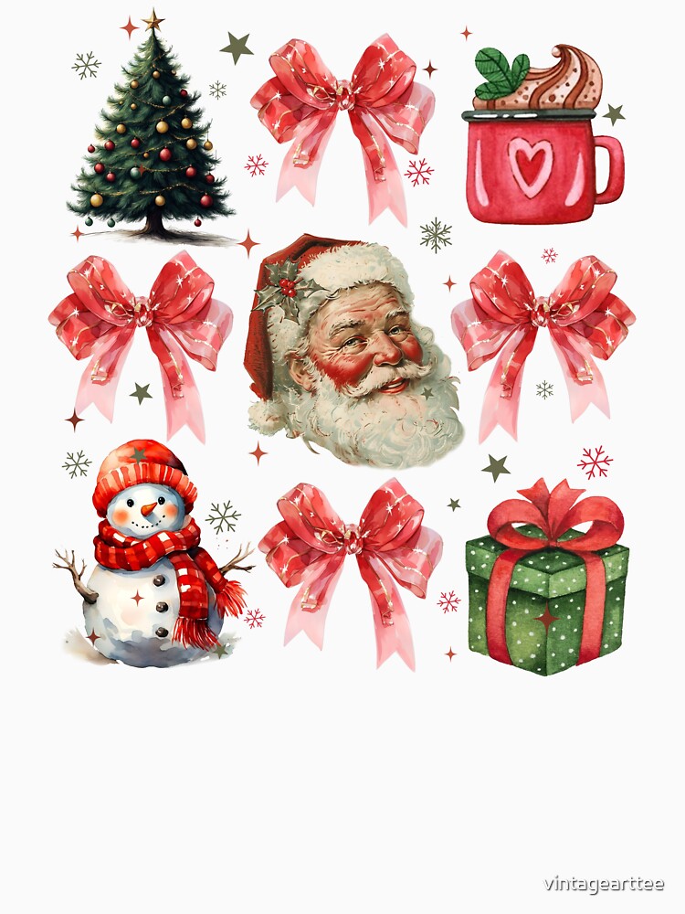 Santa Claus Coquette Bow by vintagearttee