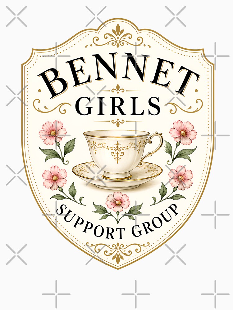 Bennet Girls Support Group Pride and Prejudice Floral Emblem by Fenay Designs