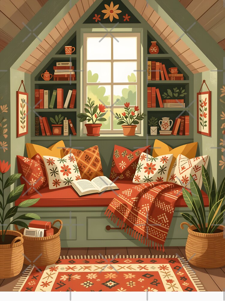 A cozy, hygge-inspired reading nook by Ponted