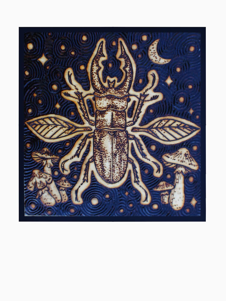 Stag Beetle Magical Wood-burned Original Art! by toadcrafts
