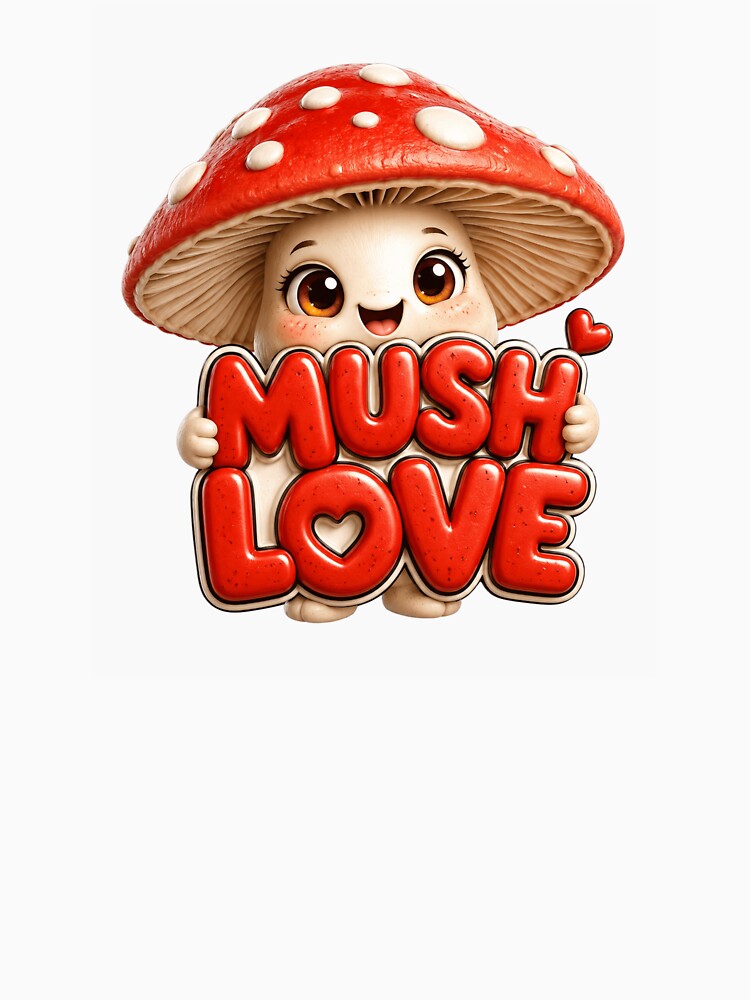 Mush Love Cute Kawaii Mushroom Pun | Adorable Toadstool Sticker by RoPrincess