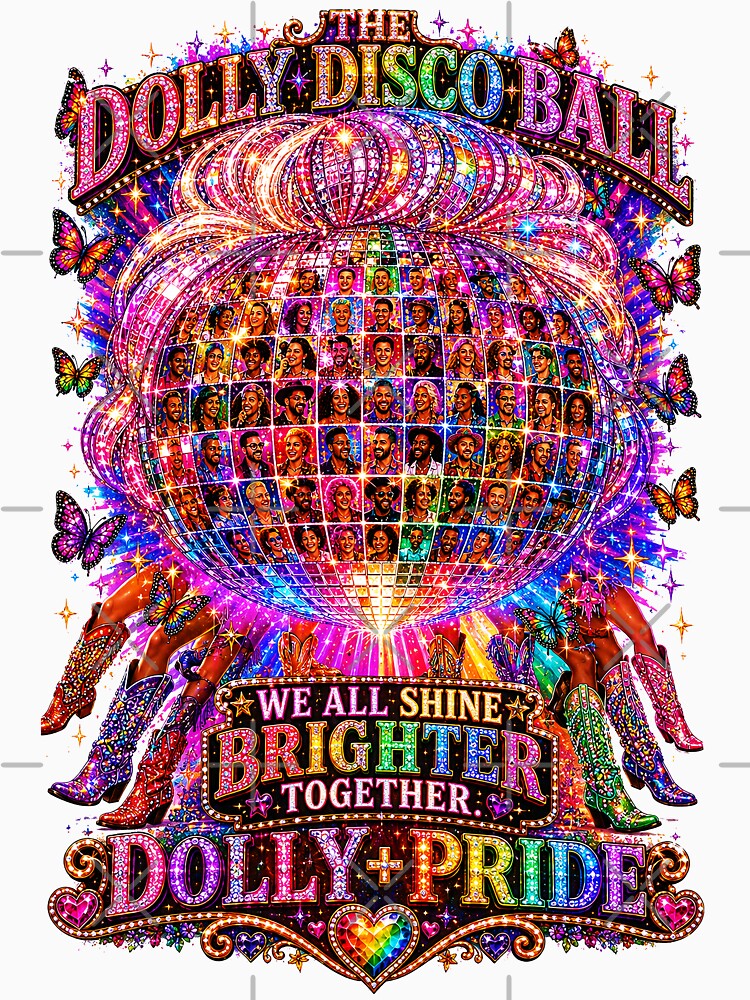 COLLECTION - THE DOLLY EFFECT ✨ -  THE DOLLY DISCO BALL - WE ALL SHINE BRIGHTER TOGETHER - LGBTQIA2S+ PRIDE by WheelieGdArt