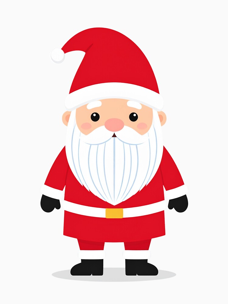 Chibi Gnome in Santa Suit with Cute Round Belly – Kawaii Christmas Gnome Art by PrintCreations9