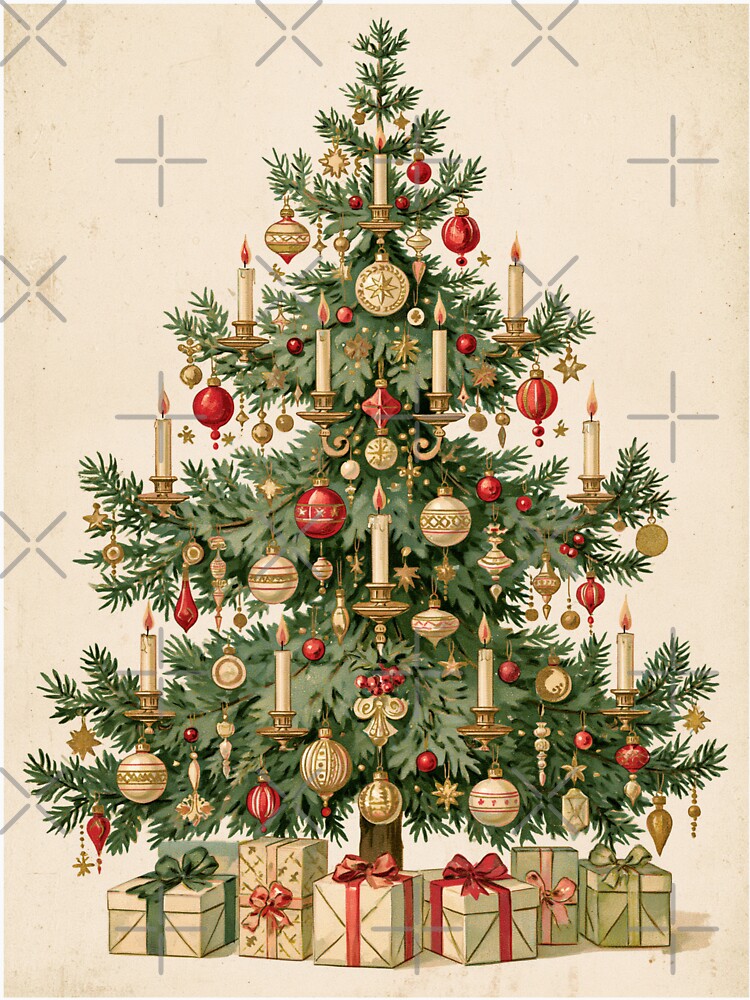 Vintage Victorian Christmas tree card by MendaciousMina
