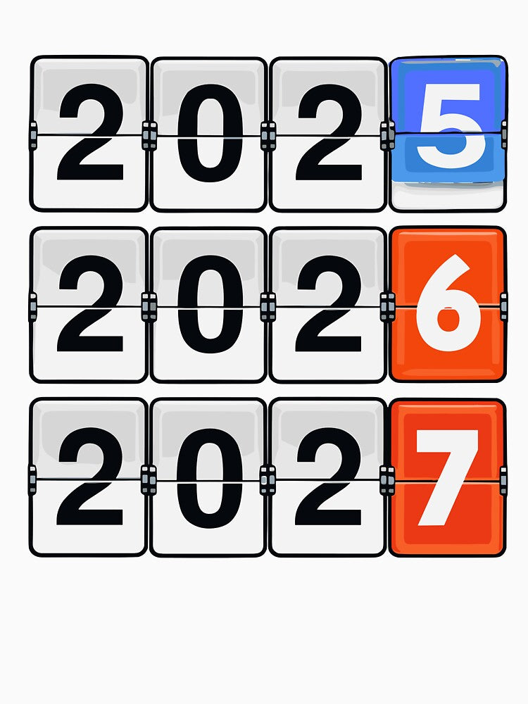 Retro Flip Clock Calendar - 2025 to 2027 Countdown by artistastshirt