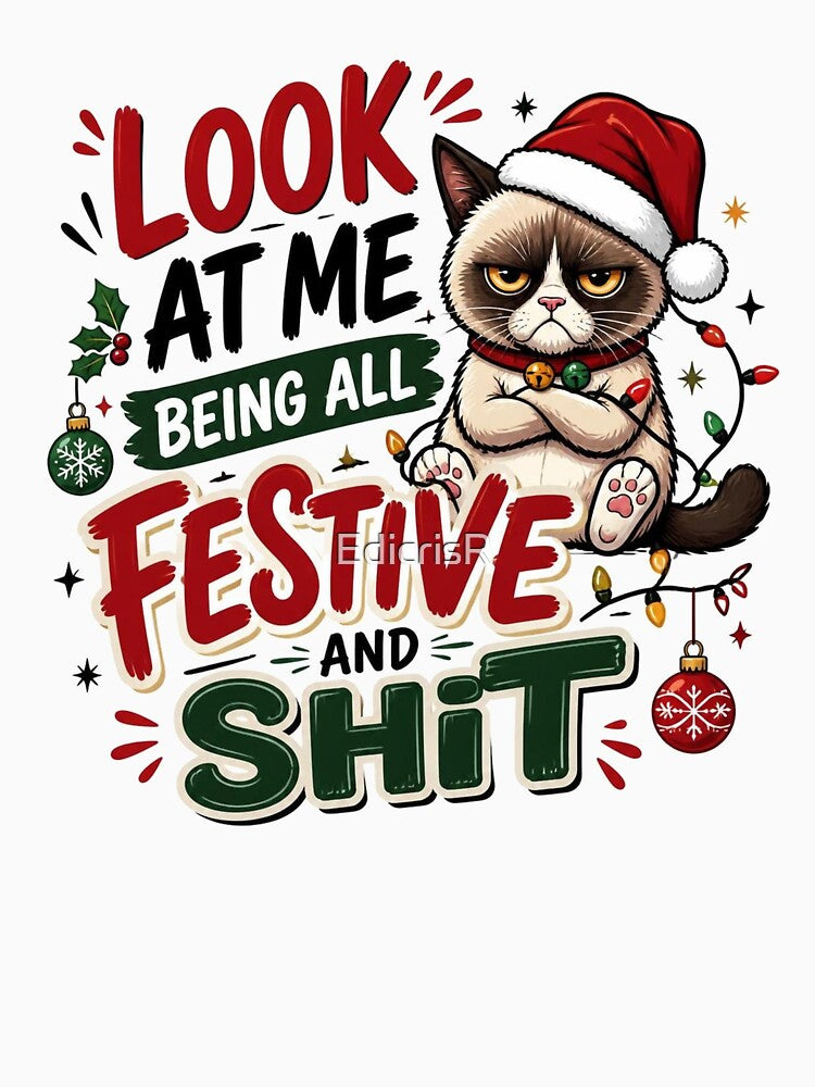 Festive Grump Cat by EdicrisR