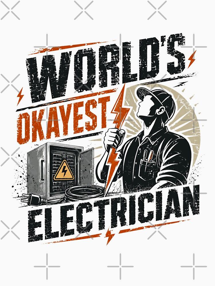 World's Okayest Electrician Electrical Worker Tradesman Humor Gift by JonesFlora2025