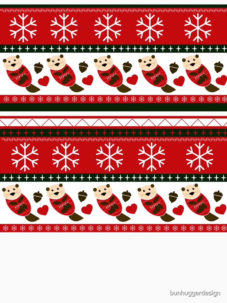 Christmas Otter Sweater Pattern by bunhuggerdesign