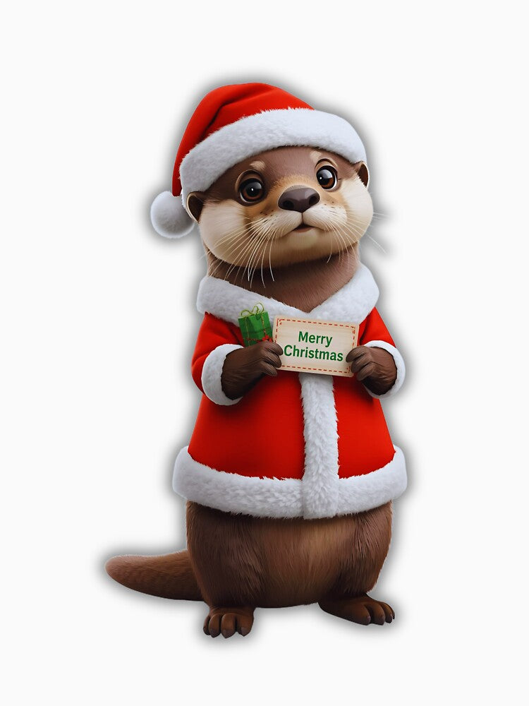 Holiday Otter Santa Design – Cute Winter Season Artwork by Otterly Cute