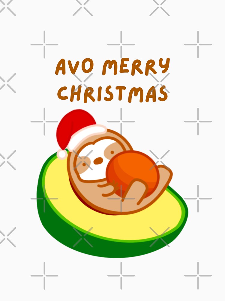 Have a Merry Christmas Avocado Sloth by theslothinme