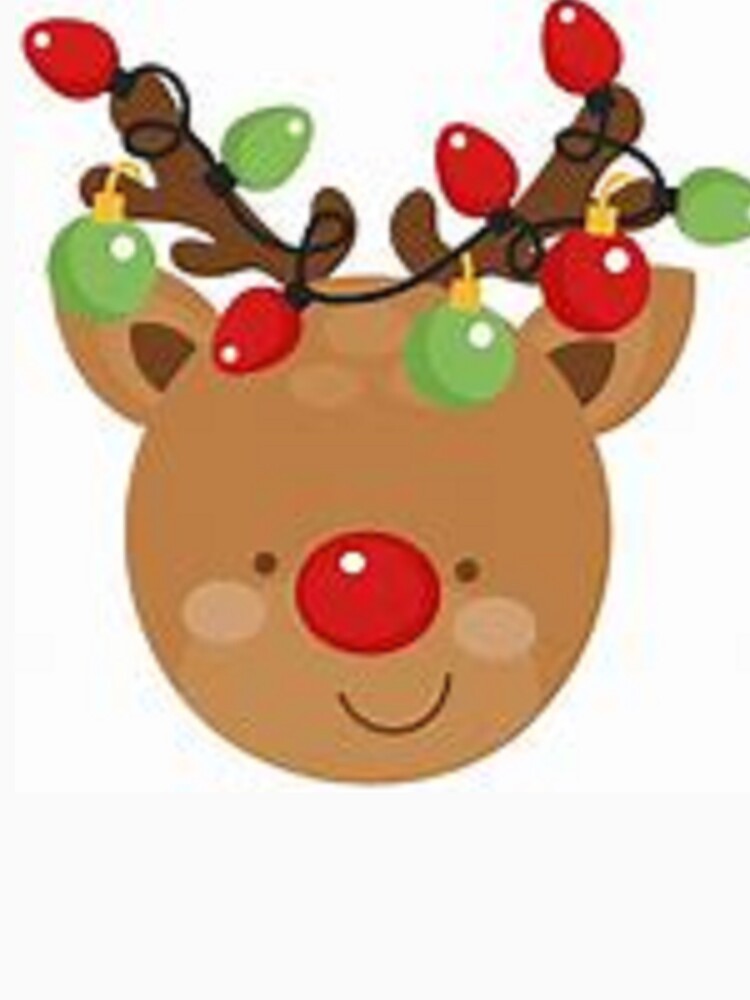 Adorable Christmas Reindeer With Lighted Antlers print on t-shirts, home decor and accessories.  Great Gift. by lduke47