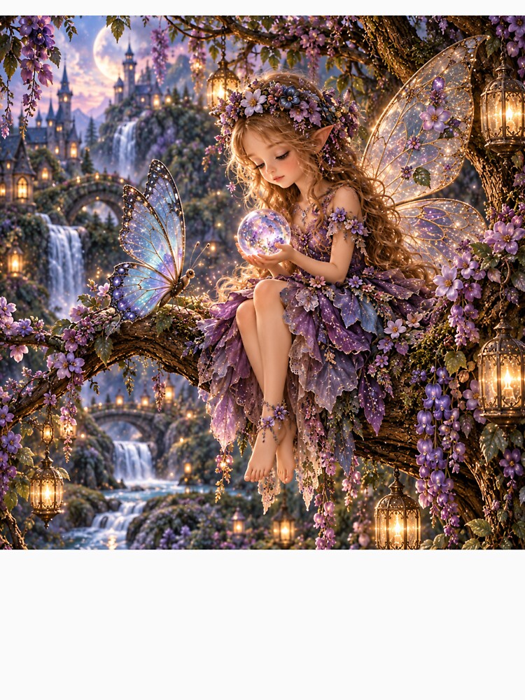 Violet Crystal Fairy Enchanted Realm by FairyArtCottage