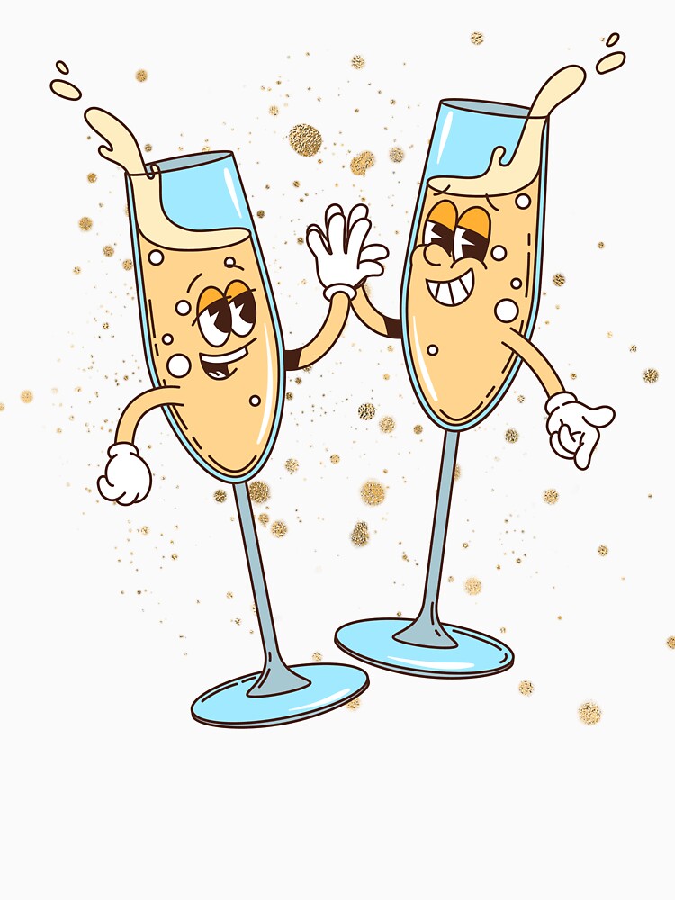 Smiling Champagne Glasses – Celebration Illustration by iamKRUK