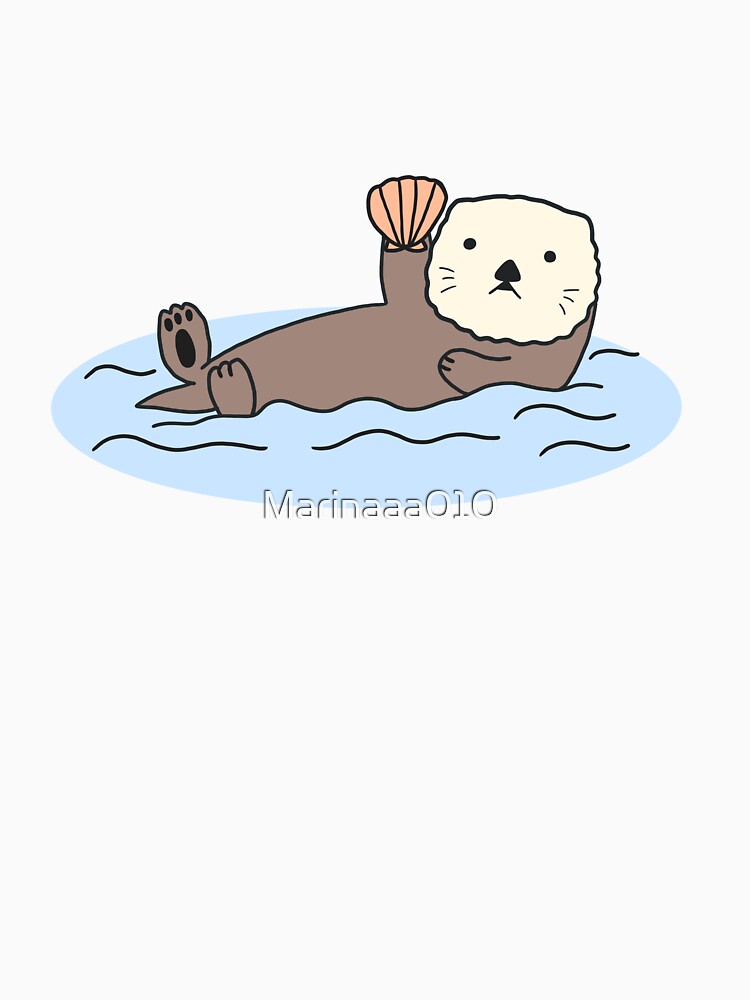 Cute Sea Otter Simple Sea Animal Kawaii Anime Japanese Fish Meme Art Logo by Marinaaa010