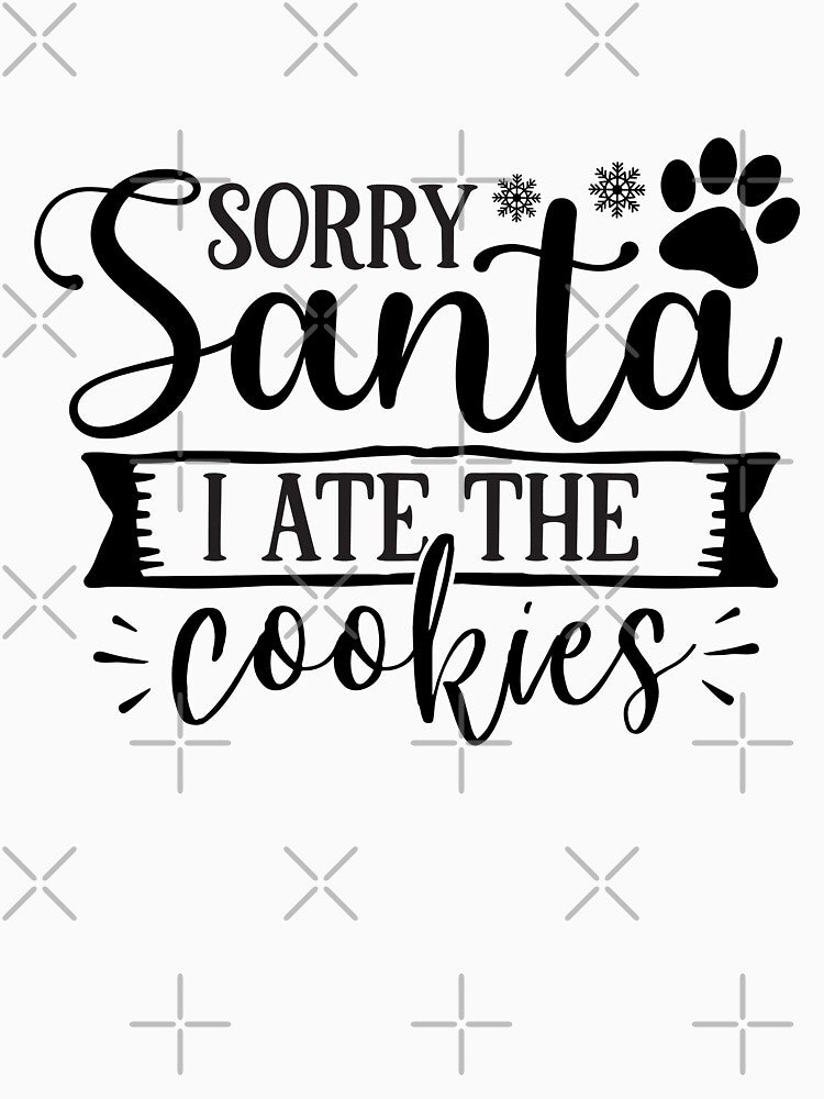 Christmas Dog Sorry Santa Funny Cookie Eater Holiday Design by FuzionRaptor