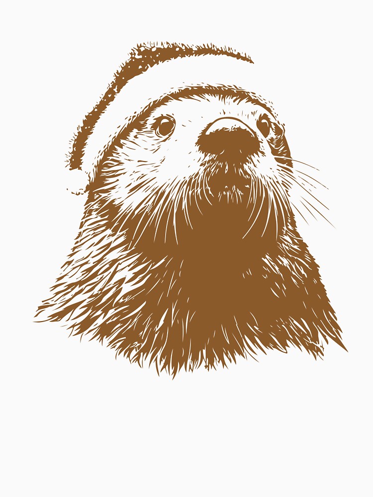 Festive Sea Otter with Santa Hat – Christmas Mug Design by JollyCritters