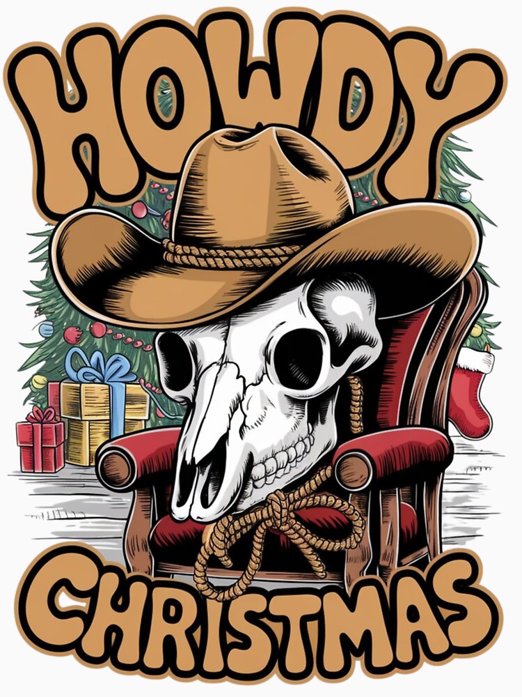Bull Skull Santa Hat Cowboy Christmas CLASSIC T-Shirt by inkfluenceart