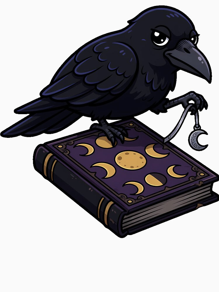 Raven with Moon Phase Book by IllumeInk