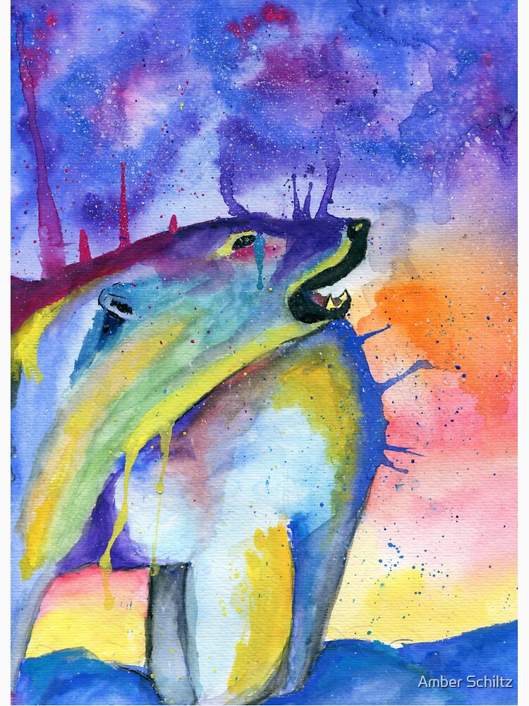 Melting at Twilight - Polar Bear Watercolor by Amber Schiltz