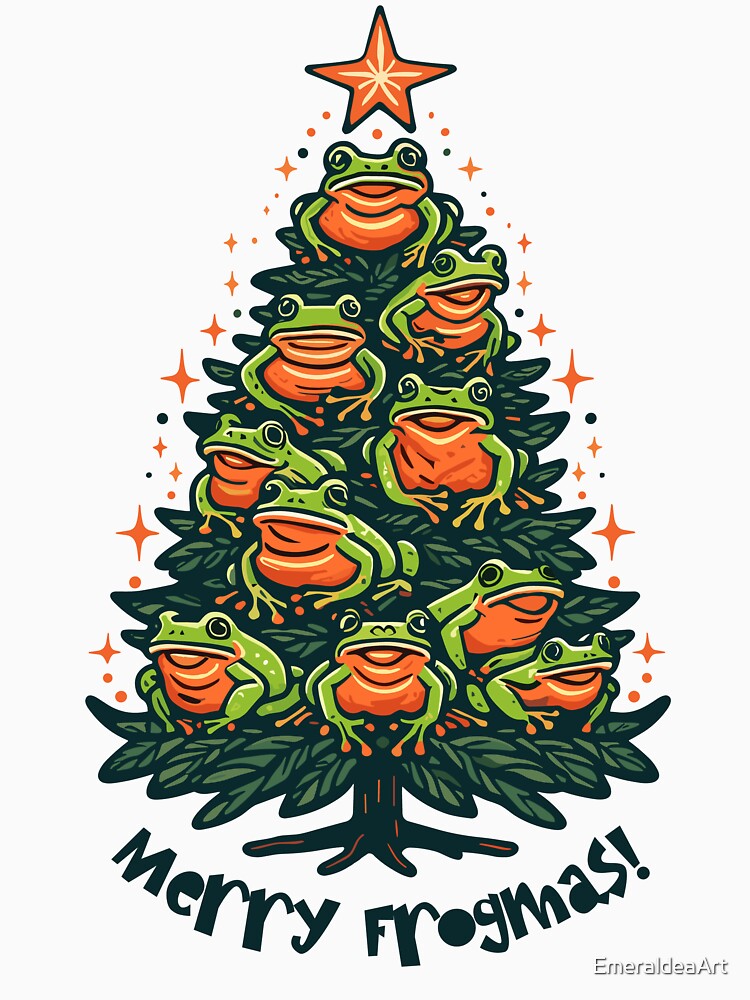 Whimsical Croaks: Frogs Singing Merry Frogmas by EmeraldeaArt