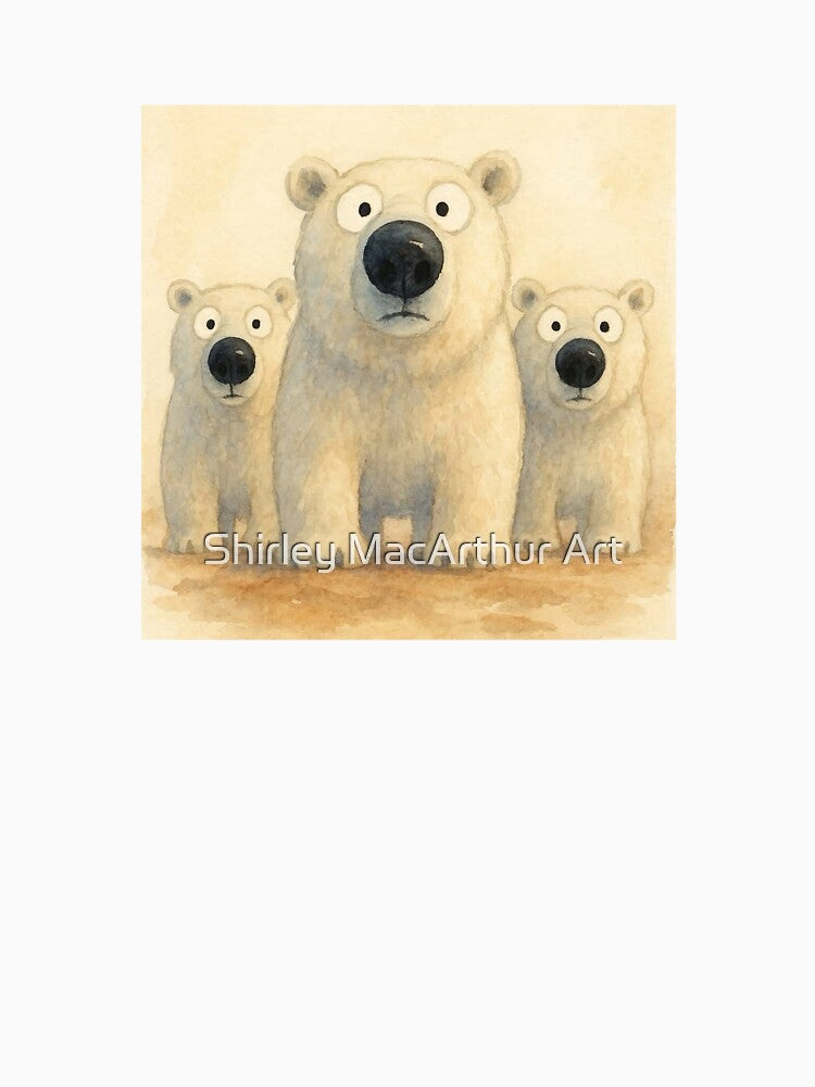 Cute Polar Bear Family ' THe PoLaR BeaRS ' BY SHiRLeY MacARTHuR by Shirley MacArthur Art