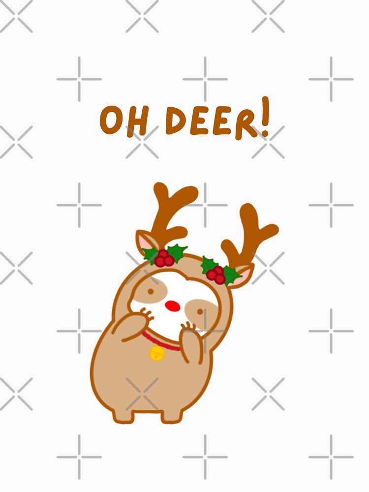 Oh Deer Christmas Reindeer Sloth by theslothinme