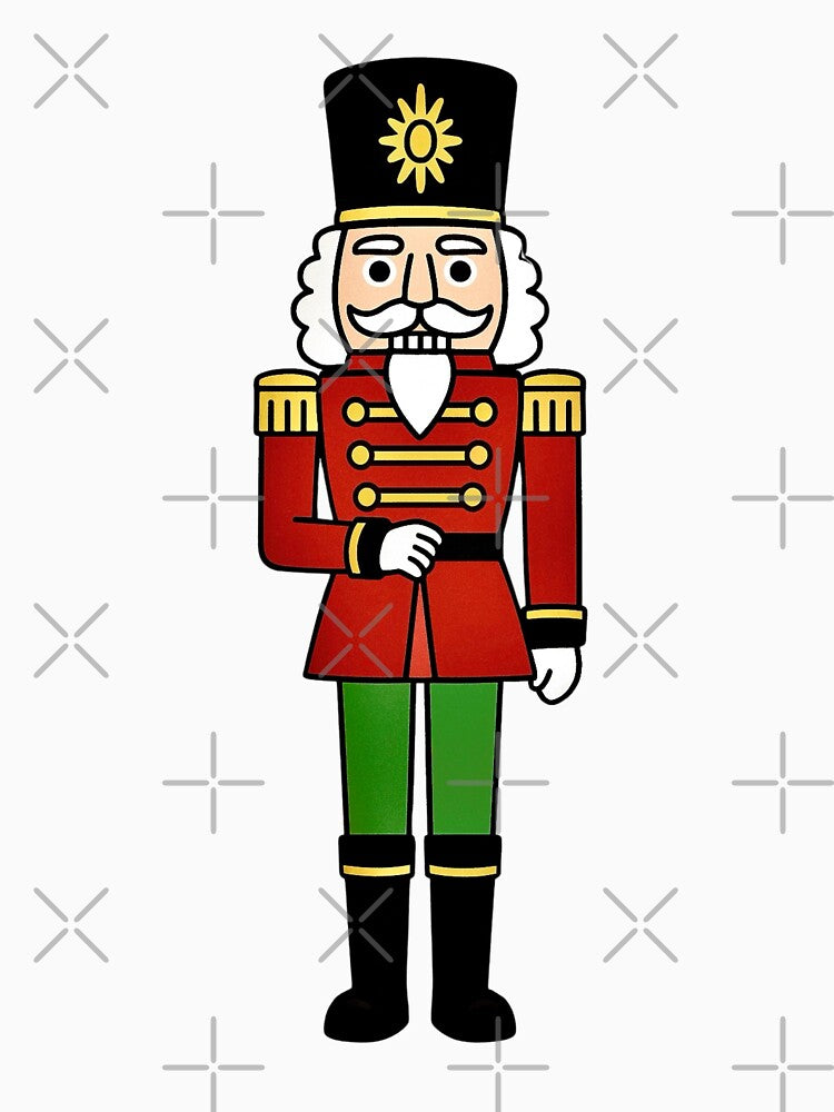 Classic Red, Green and Gold Nutcracker by Myra365Art