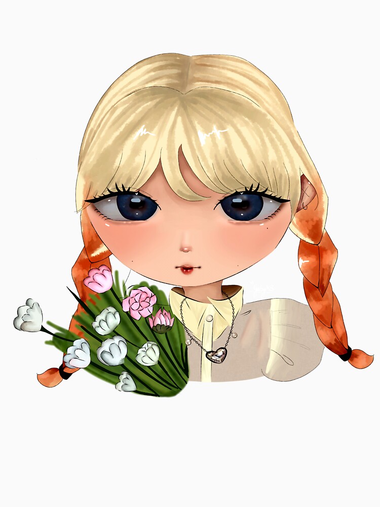 girl with orange hair with flowers by HtppsGabyCute