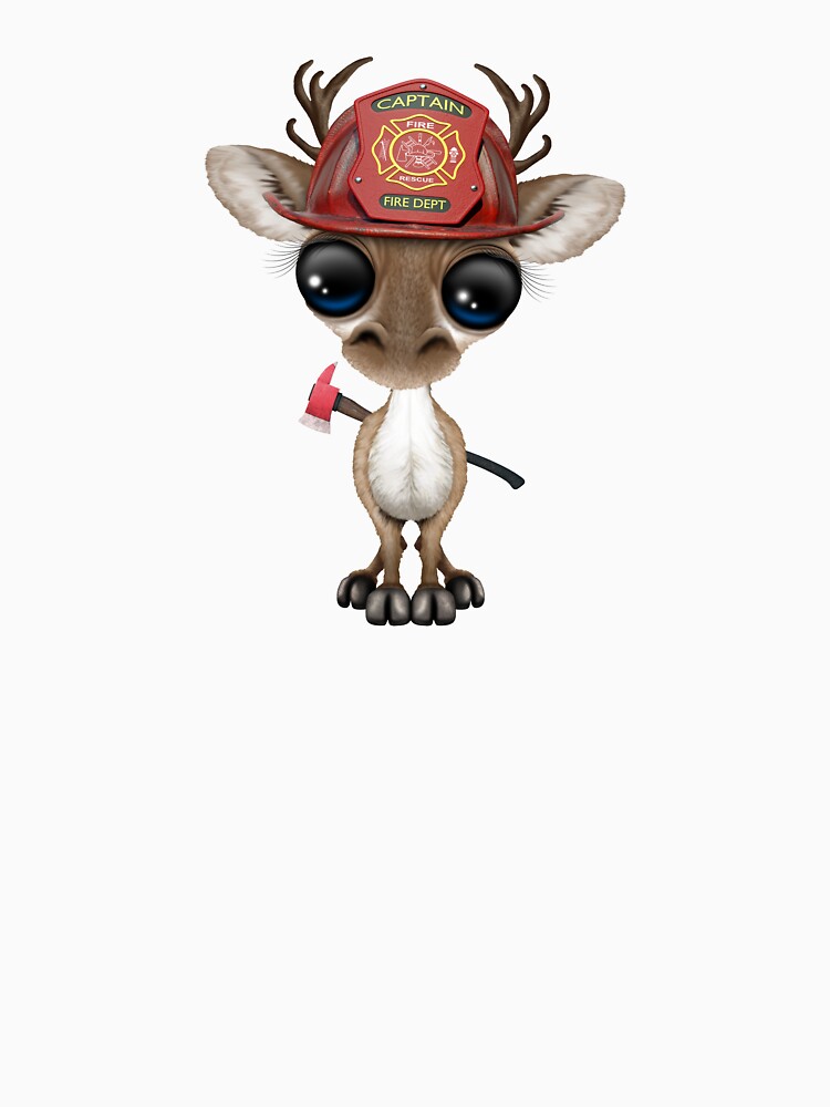 Cute Baby Reindeer Firefighter by JeffBartels