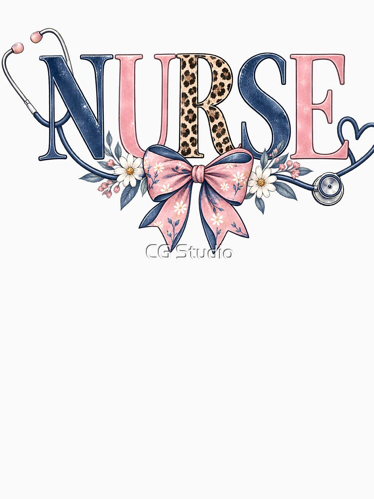 Nurse Bow Leopard Print Nursing Life Graphic by CG Studio