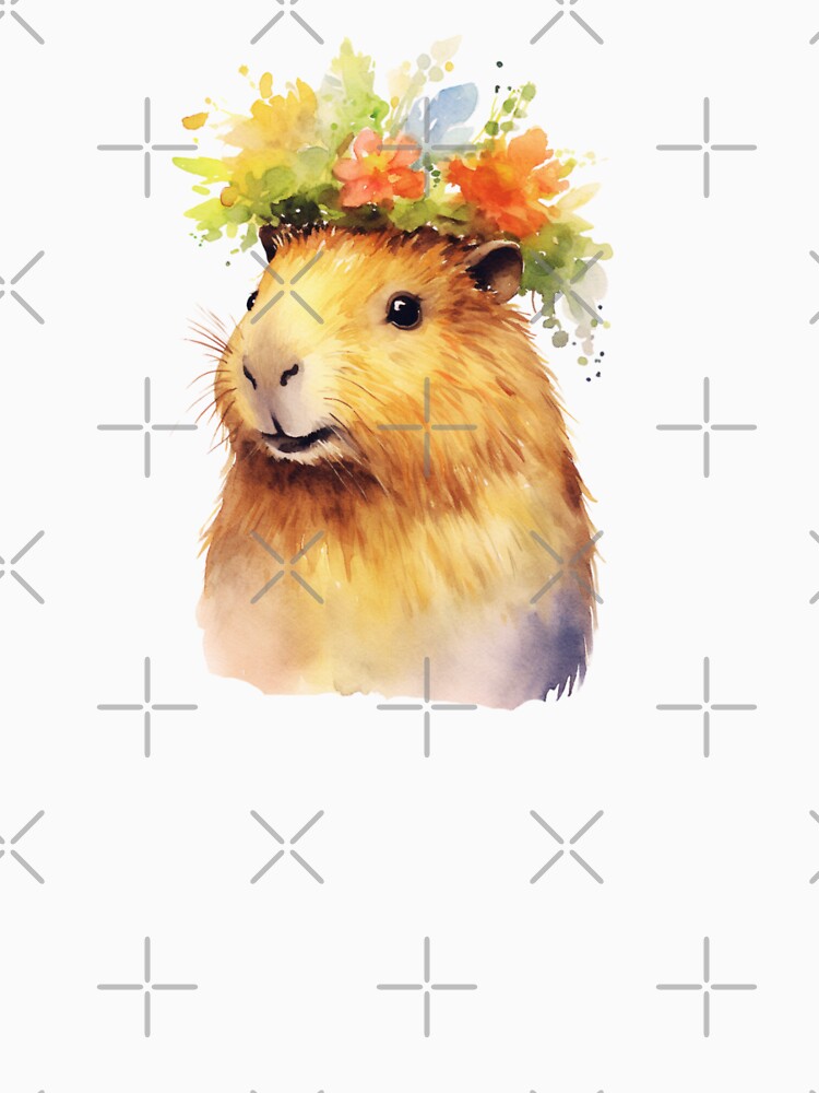 Watercolor Cute Capybara Portrait by TheAnimalZ00