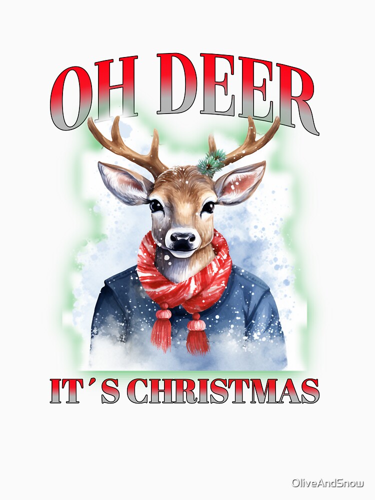 Jingle All The Way Holiday Vibes Rudolph Reindeer Xmas Christmas Holidays by OliveAndSnow
