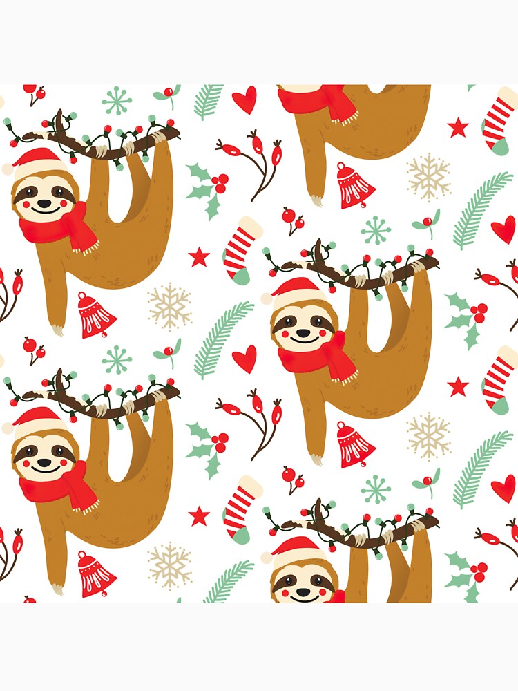 Christmas Sloth Pattern by ArtCreations79