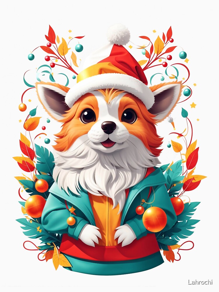 Joyful Pup and Orange: A Festive Canine Celebration by Lahrochi