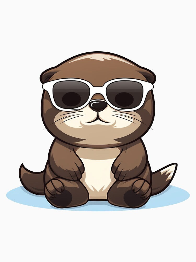 Cute Baby Otter Wearing Cool Sunglass by quotopia