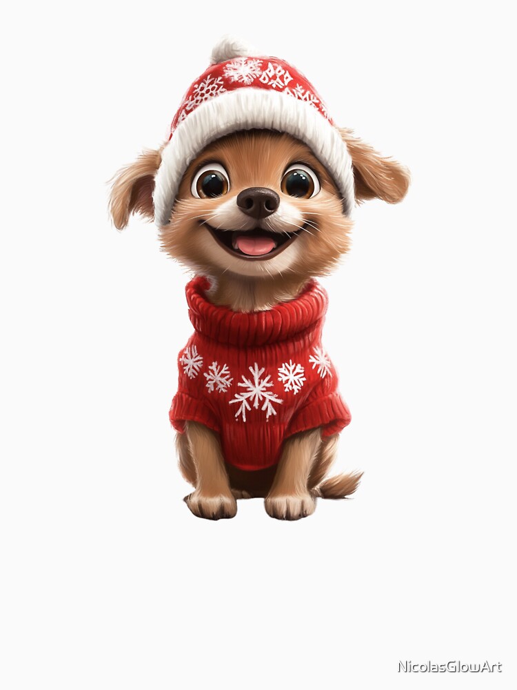 Cute Christmas Puppy by NicolasGlowArt